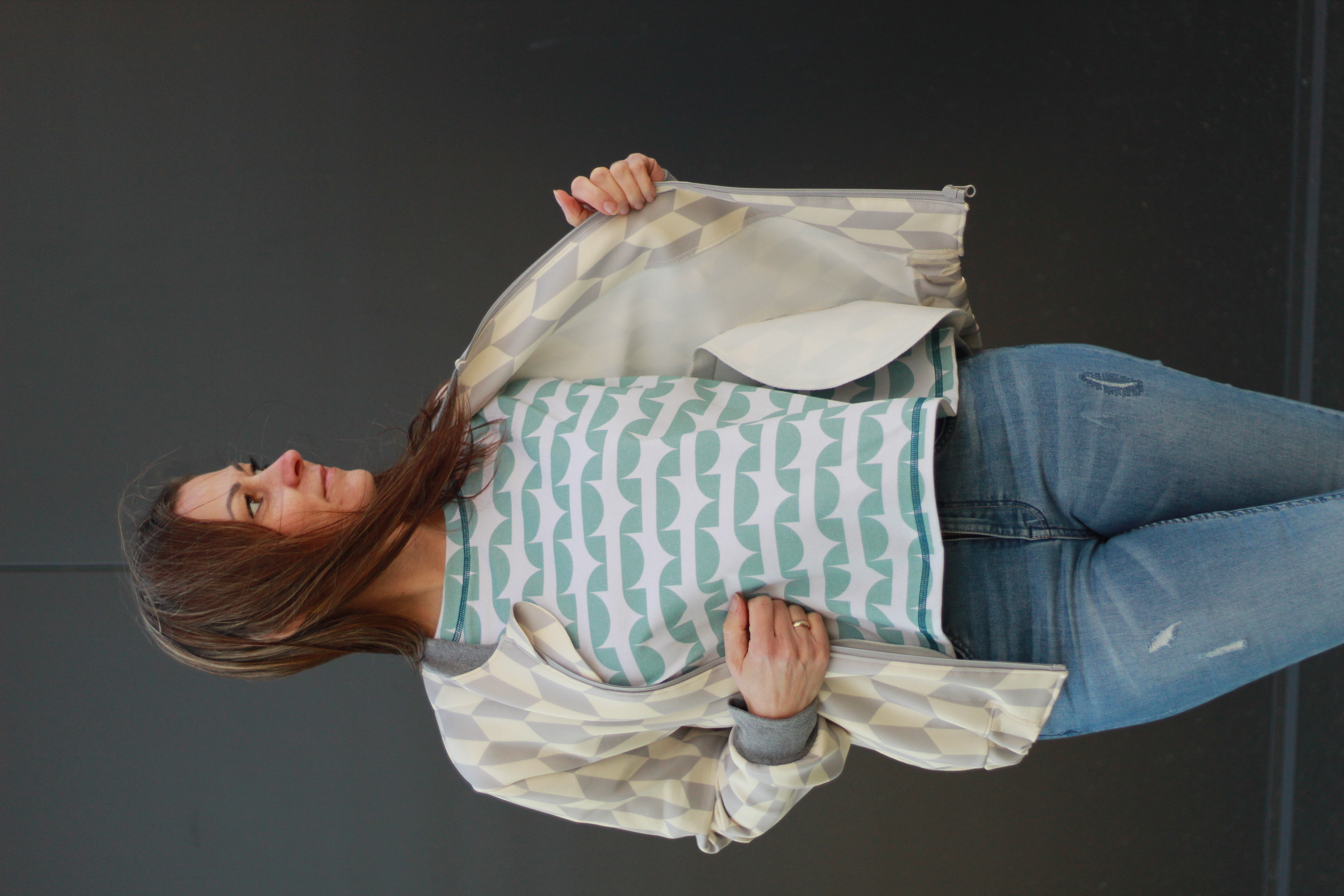 Bio Stoff - Geometric Evergreen Circular Segments bunt