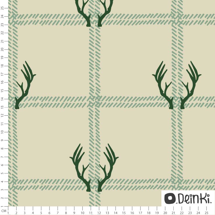 Bio Stoff - Winterhüttenkaro grün