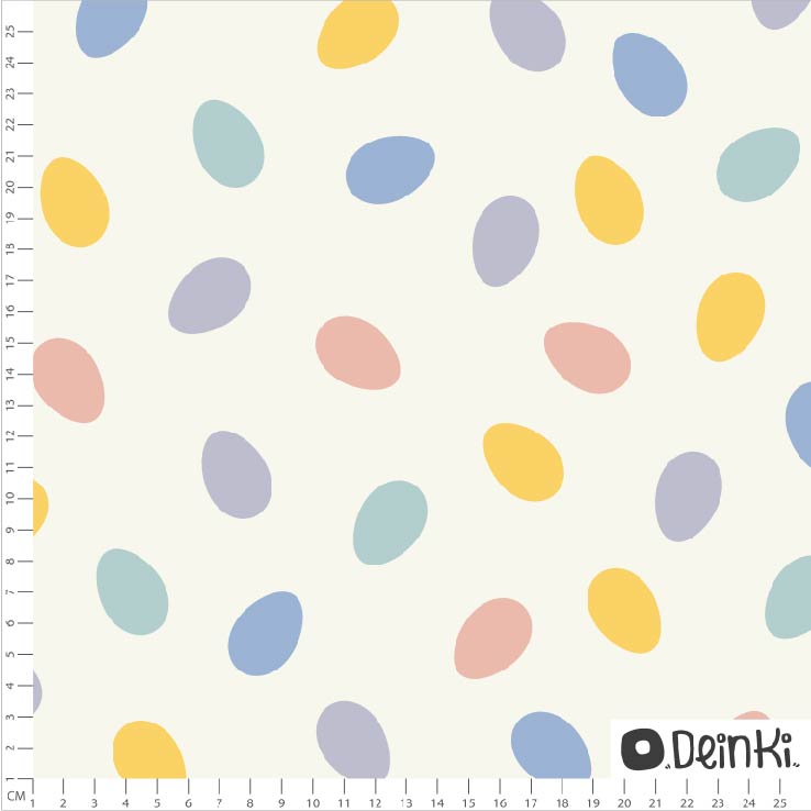 Bio Webware Stoff - Ostereier Bunt - Deinki, Ostern, bunt, 100% Bio-Baumwolle Bio Webware Stoff - Ostereier Bunt - Deinki, Ostern, bunt, 100% Bio-Baumwolle
