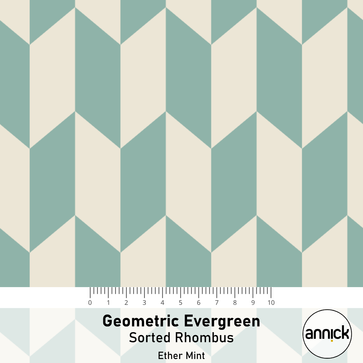Bio Stoff - Geometric Evergreen Sorted Rhombus mint