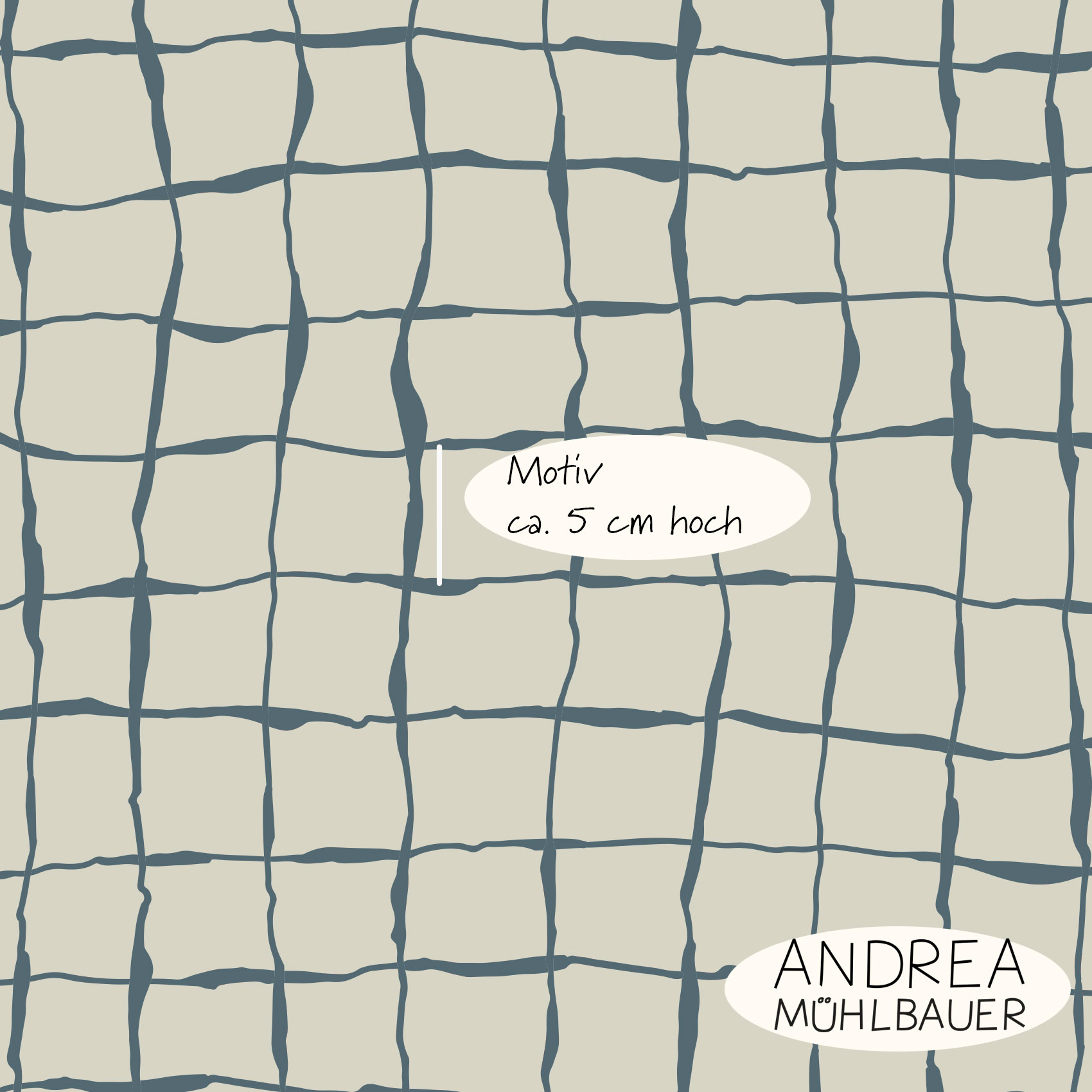 Bio Webware Stoff  -  City Summer Dust Check on Middle Blue  - AndreaMuehlbauer, beige, Kariert, 100% Bio-Baumwolle