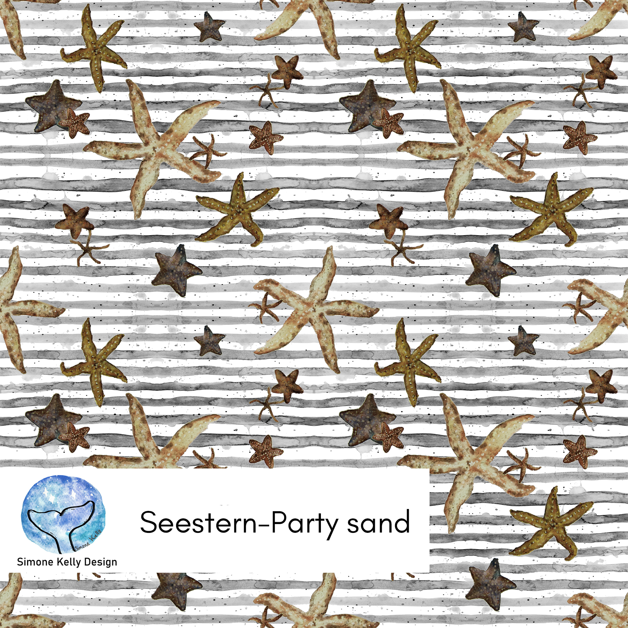 Bio Webware Stoff - Seestern Party - SimoneKelly, beige, Maritim, 100% Bio-Baumwolle Bio Webware Stoff - Seestern Party - SimoneKelly, beige, Maritim, 100% Bio-Baumwolle