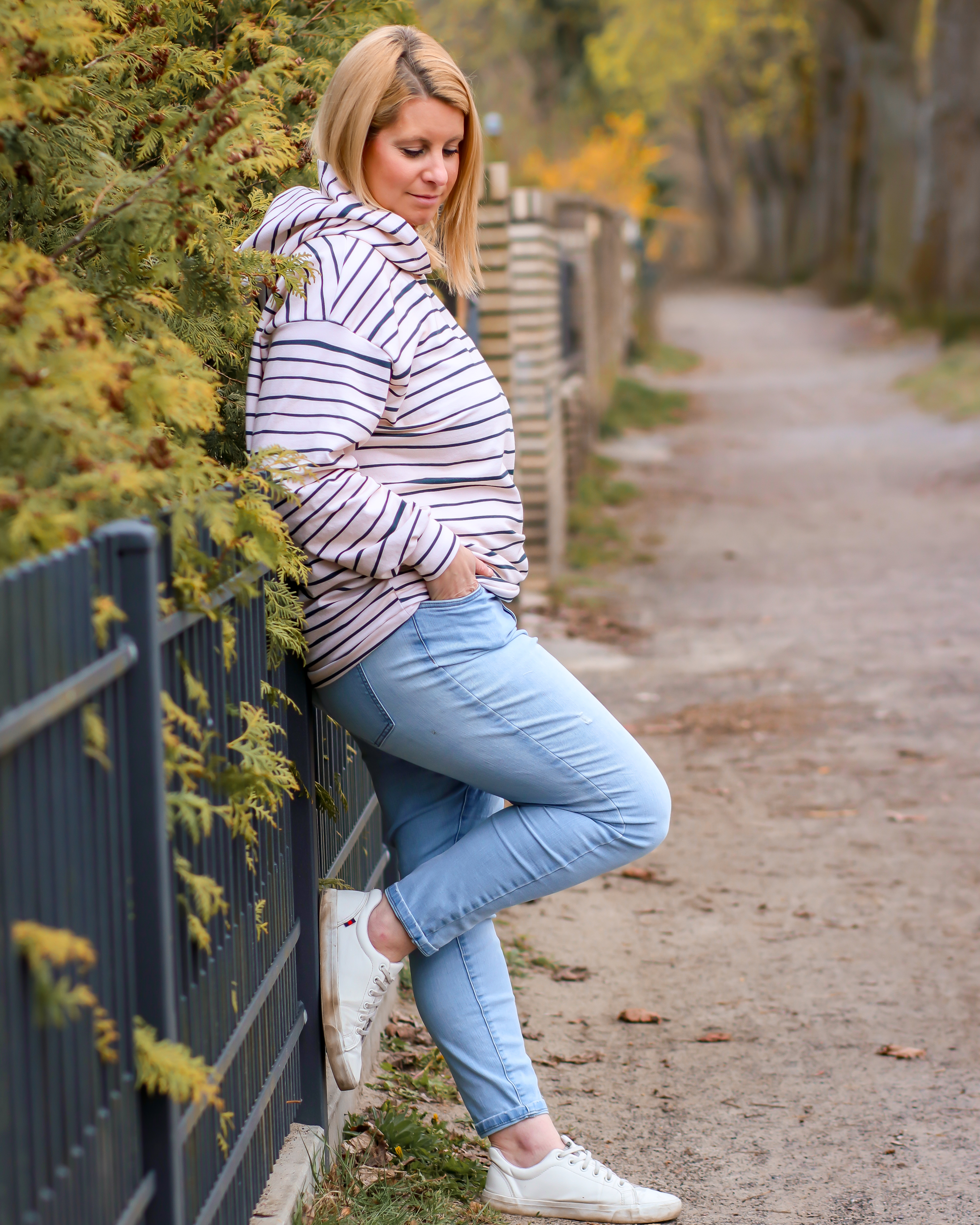 Bio Stoff  - Streifen beige