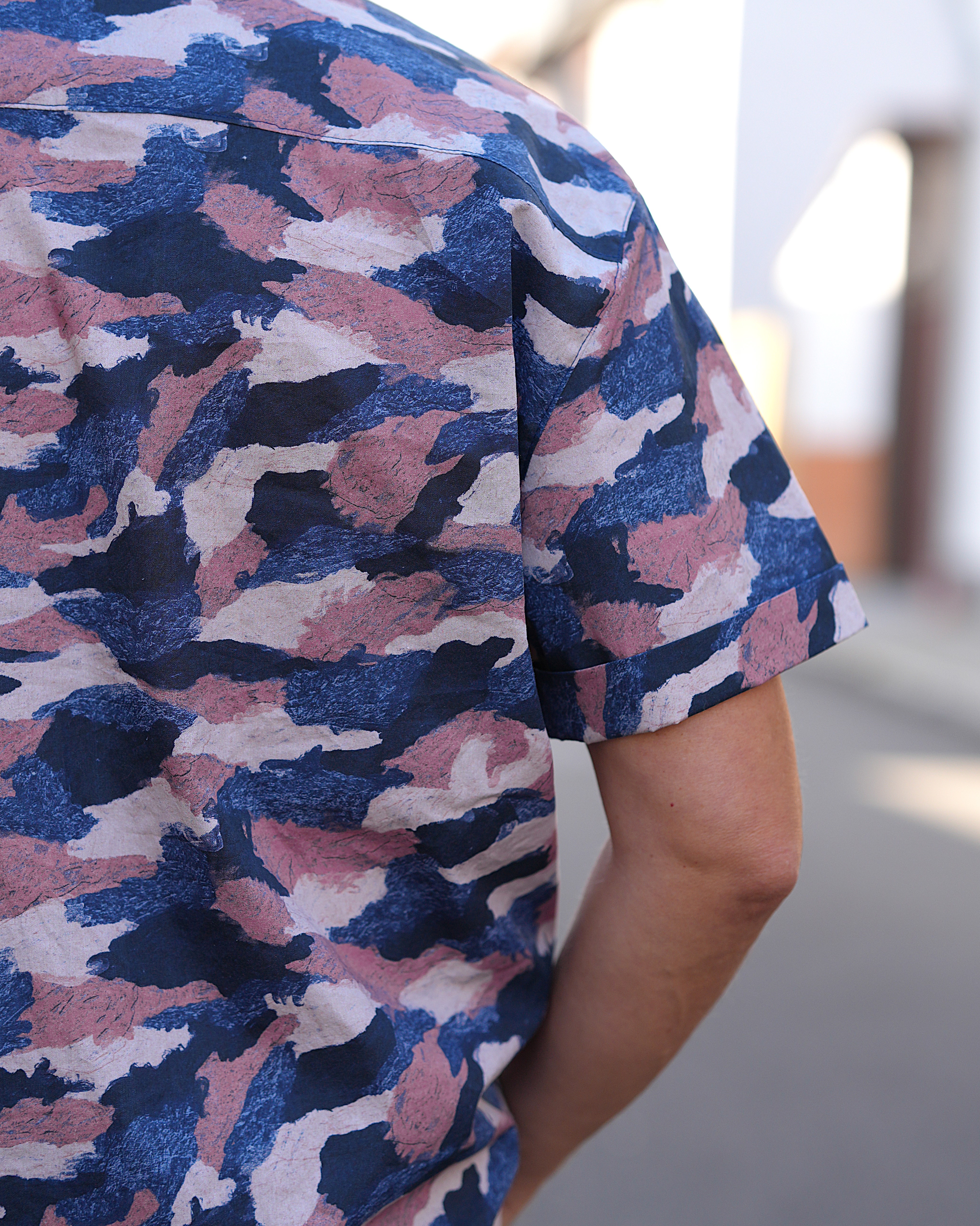 Bio Stoff  - Painted Camouflage blau