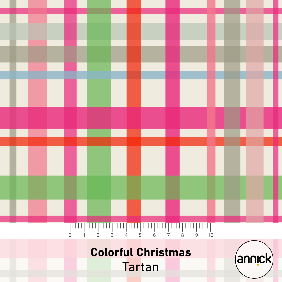 Bio Stoff - Colorful Christmas Tartan von Annick 