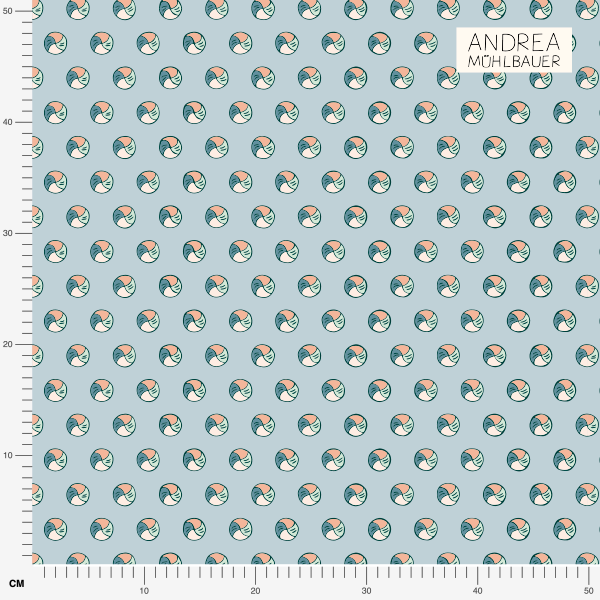 Organic fabric  - Nordic Breeze Wasserbälle blue