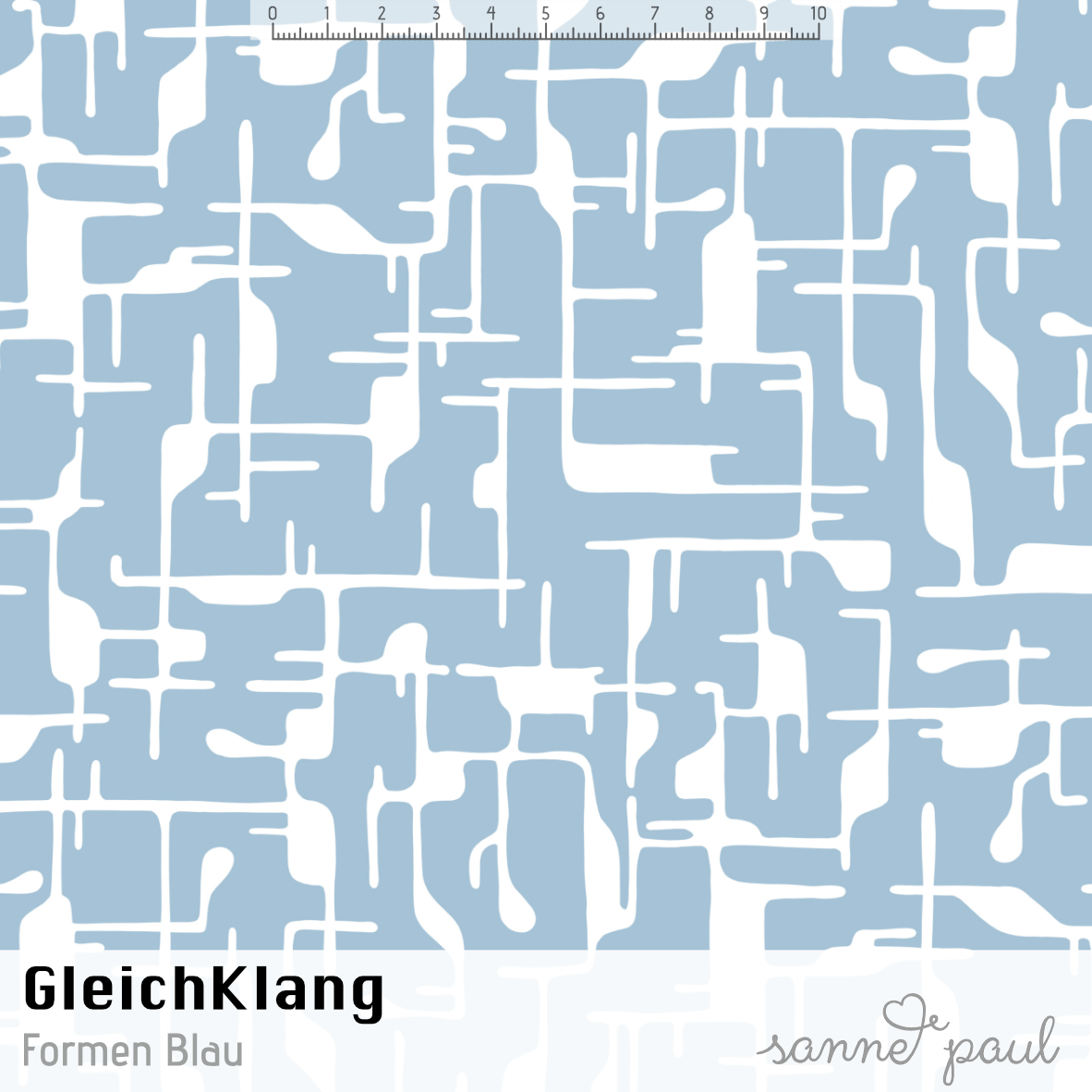 Bio Stoff  - Gleichklang Formen blau