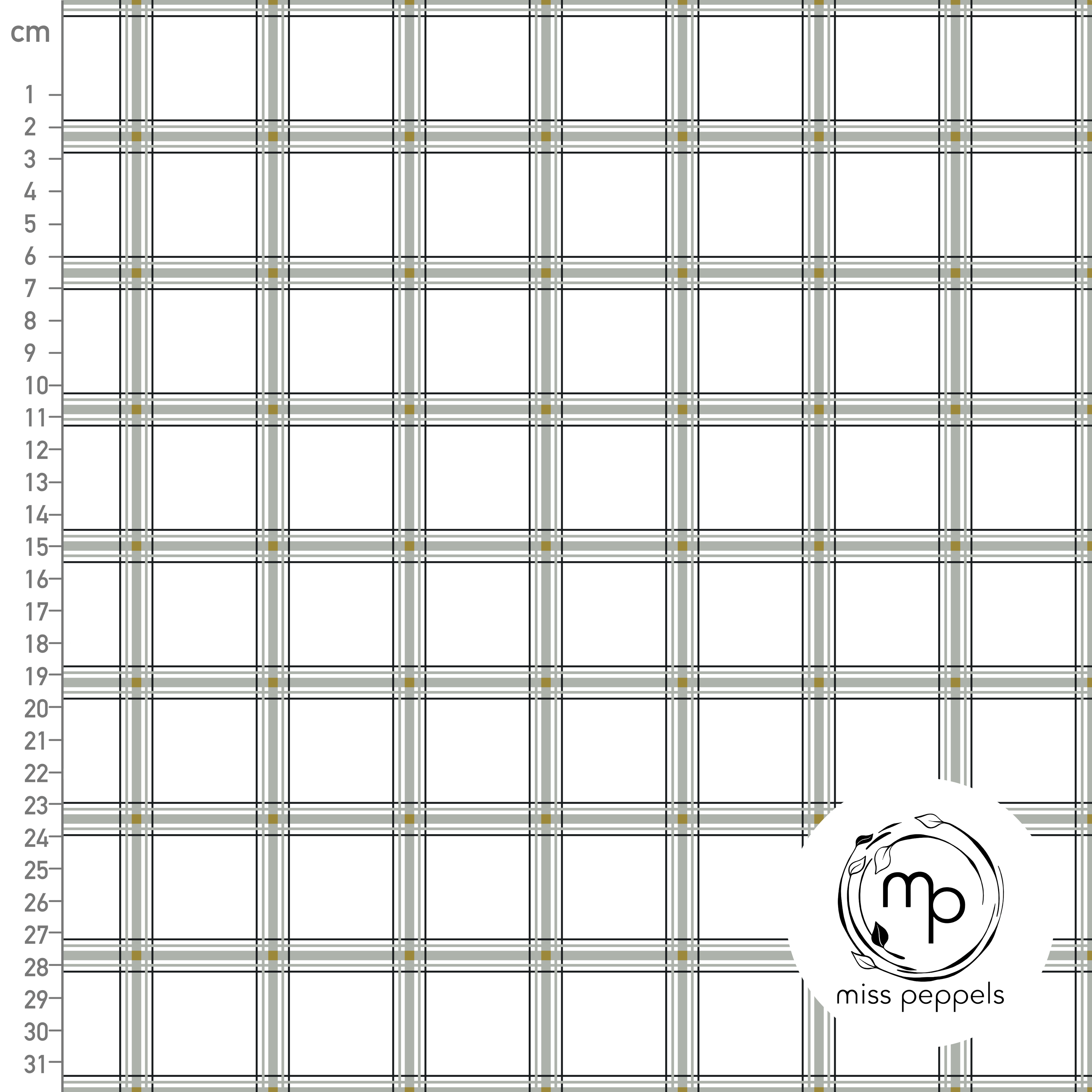 Bio Stoff - Karo Fein Weiß von misspeppels in weiß