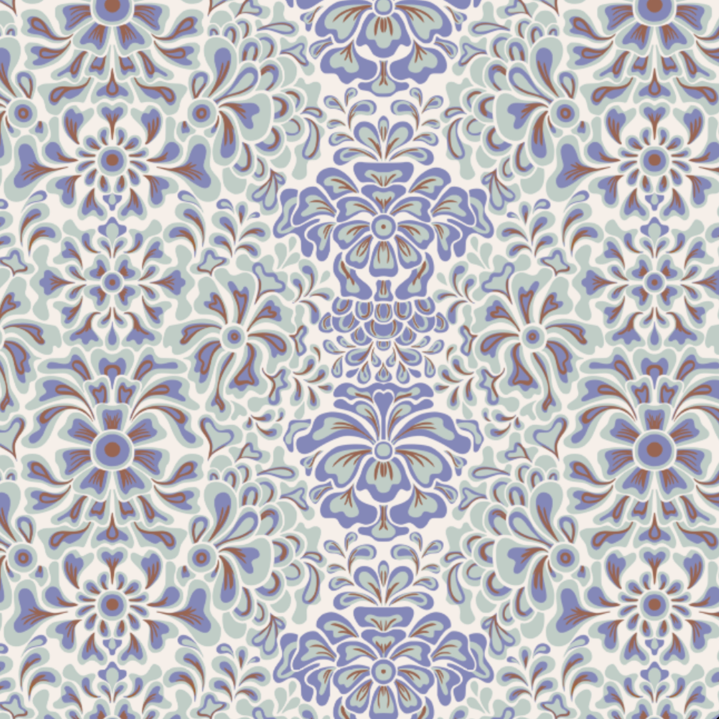 Bio Stoff - Floral Statement Explosion blau, mint