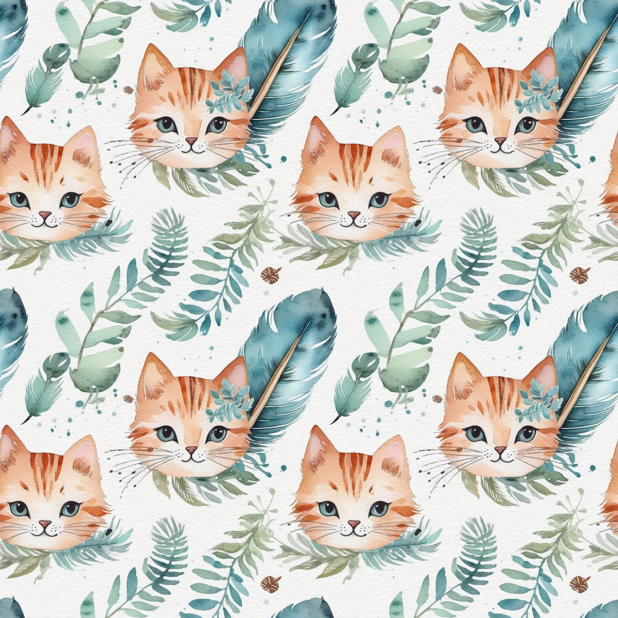 Bio Webware Stoff - Boho Cat - LilleSelection, Wald, Tiere, weiß, 100% Bio-Baumwolle Bio Webware Stoff - Boho Cat - LilleSelection, Wald, Tiere, weiß, 100% Bio-Baumwolle
