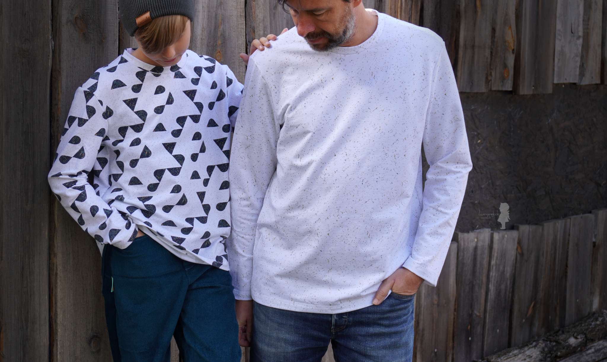 Bio Stoff - Urban Grunge Speckled White von Sanne Paul in weiß Bio Stoff - Urban Grunge Speckled White von Sanne Paul in weiß