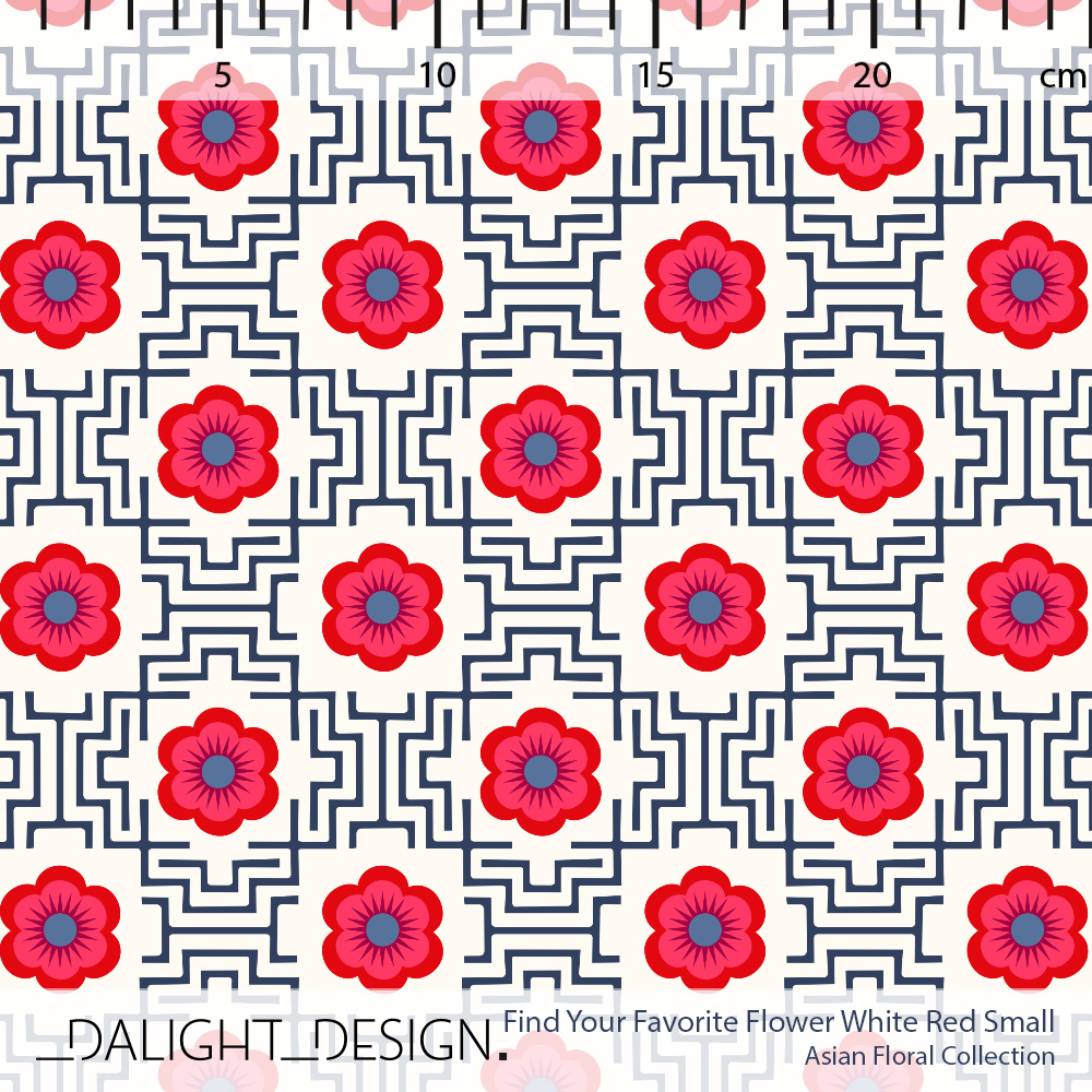 Bio Stoff - Find Your Favorite Flower White Red Small by Dalight Design in red