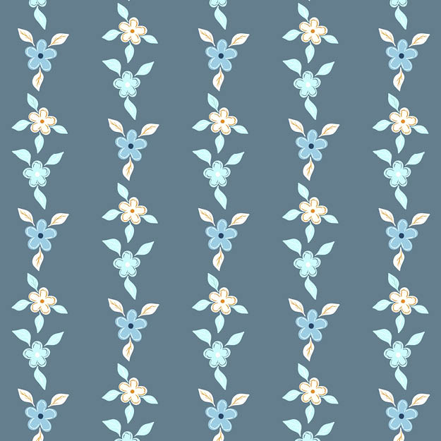 Bio Stoff - Blumenranke blau - misspeppels