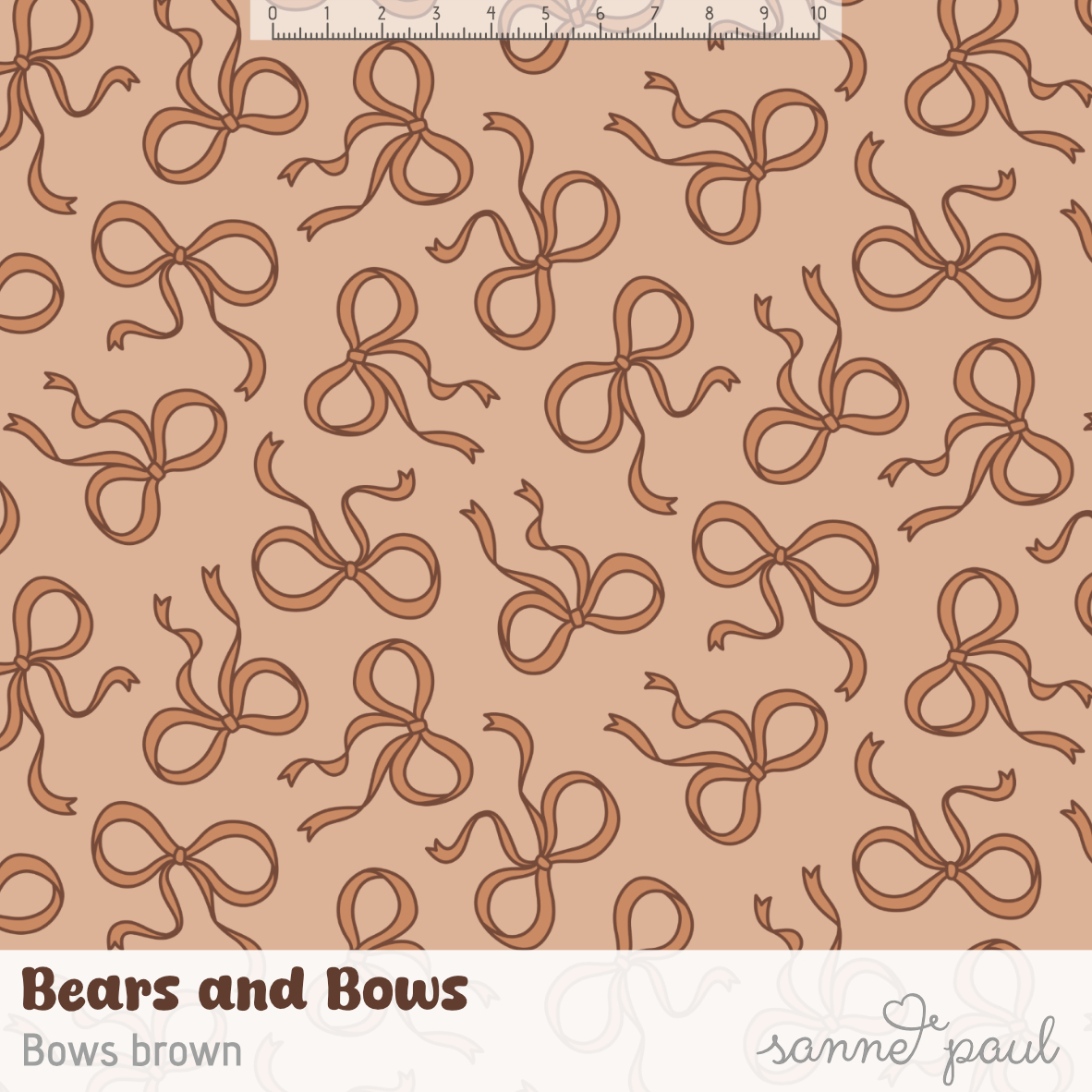 Bio Stoff - Bows Brown von Sanne Paul in braun