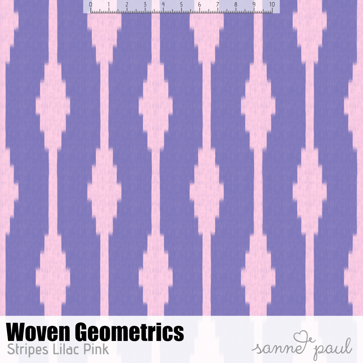 Bio Stoff - Woven Geometrics Stripes lila, pink