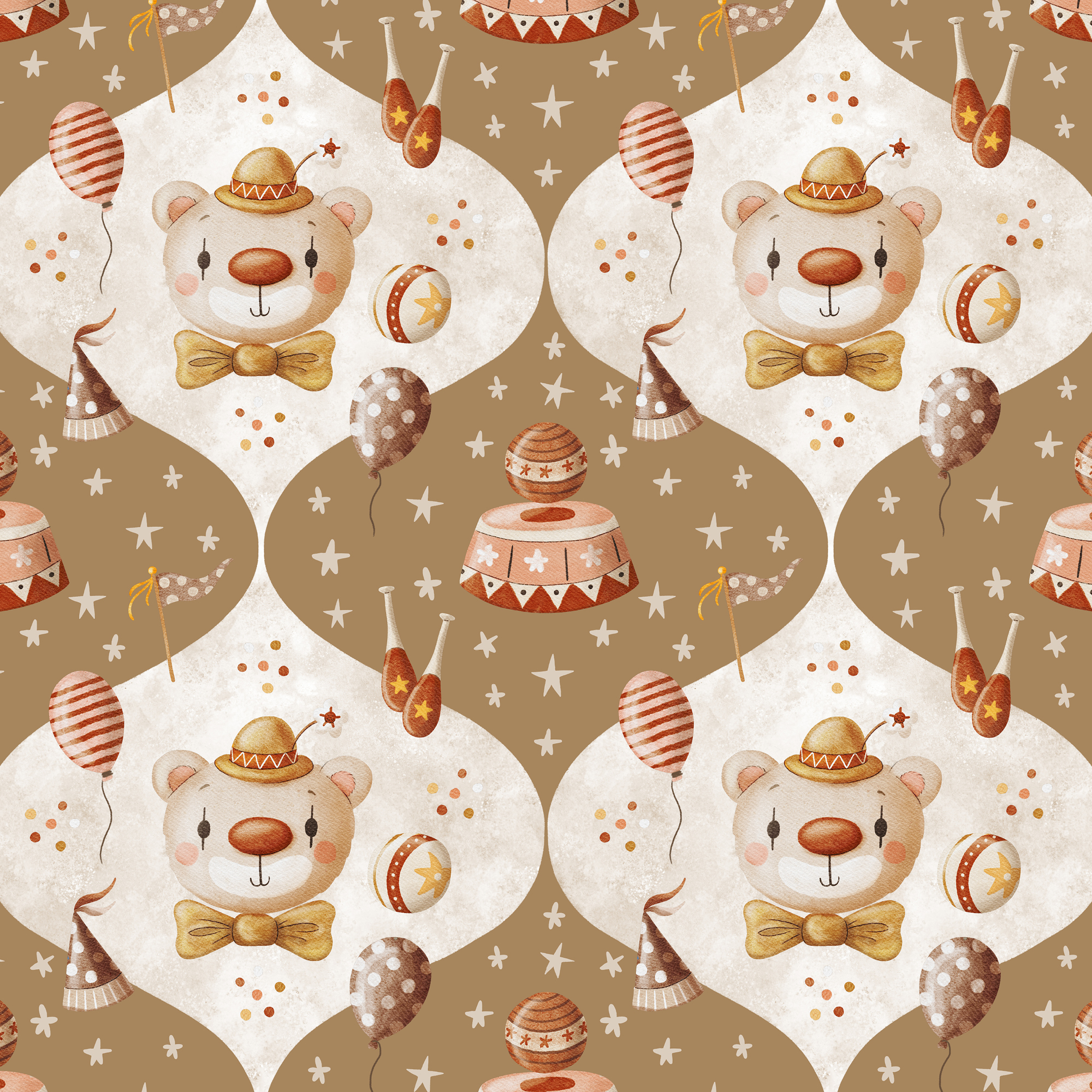 Bio Stoff - Vintage Circus Clown braun