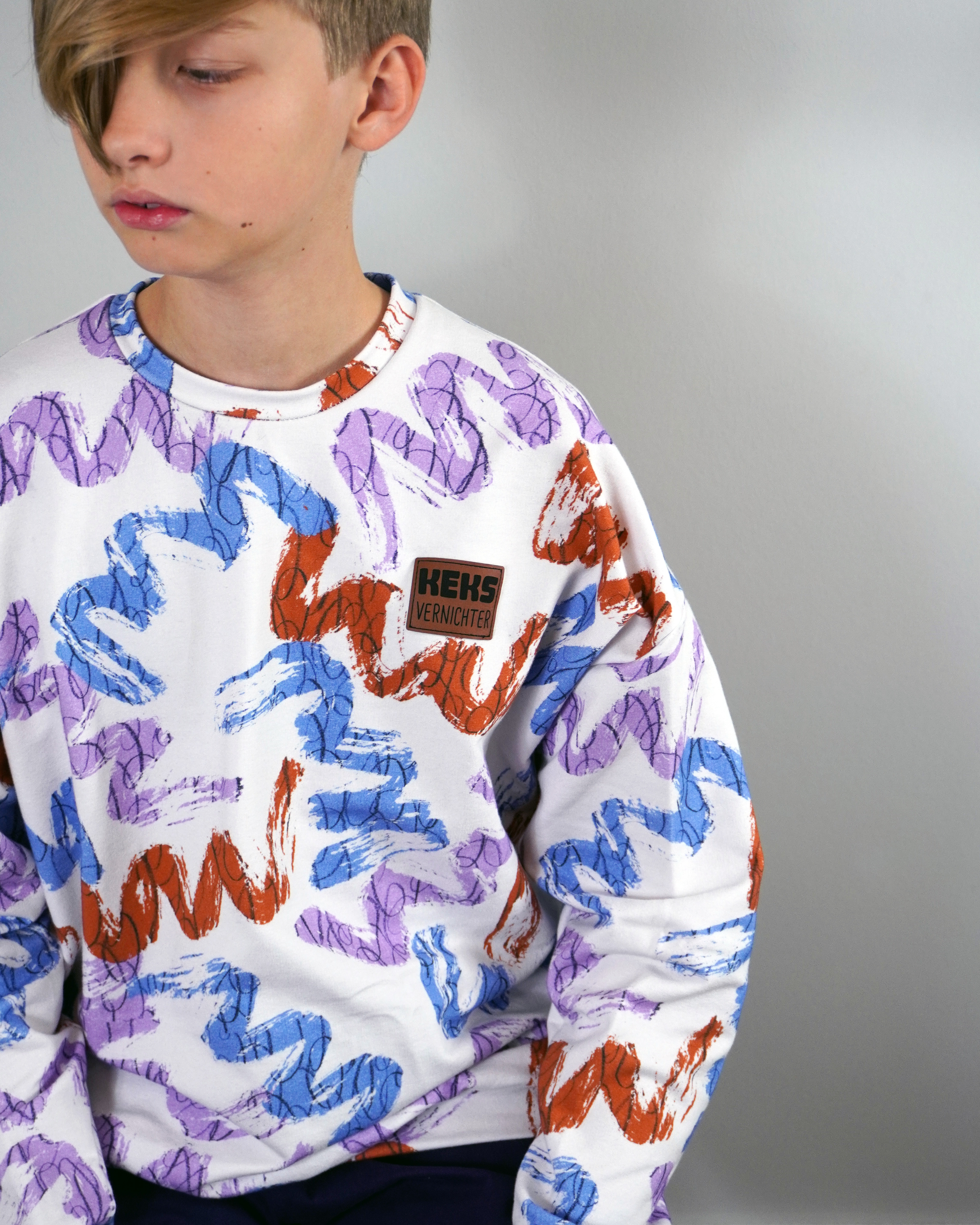 Organic Fabric - Minimal Brush Blue 