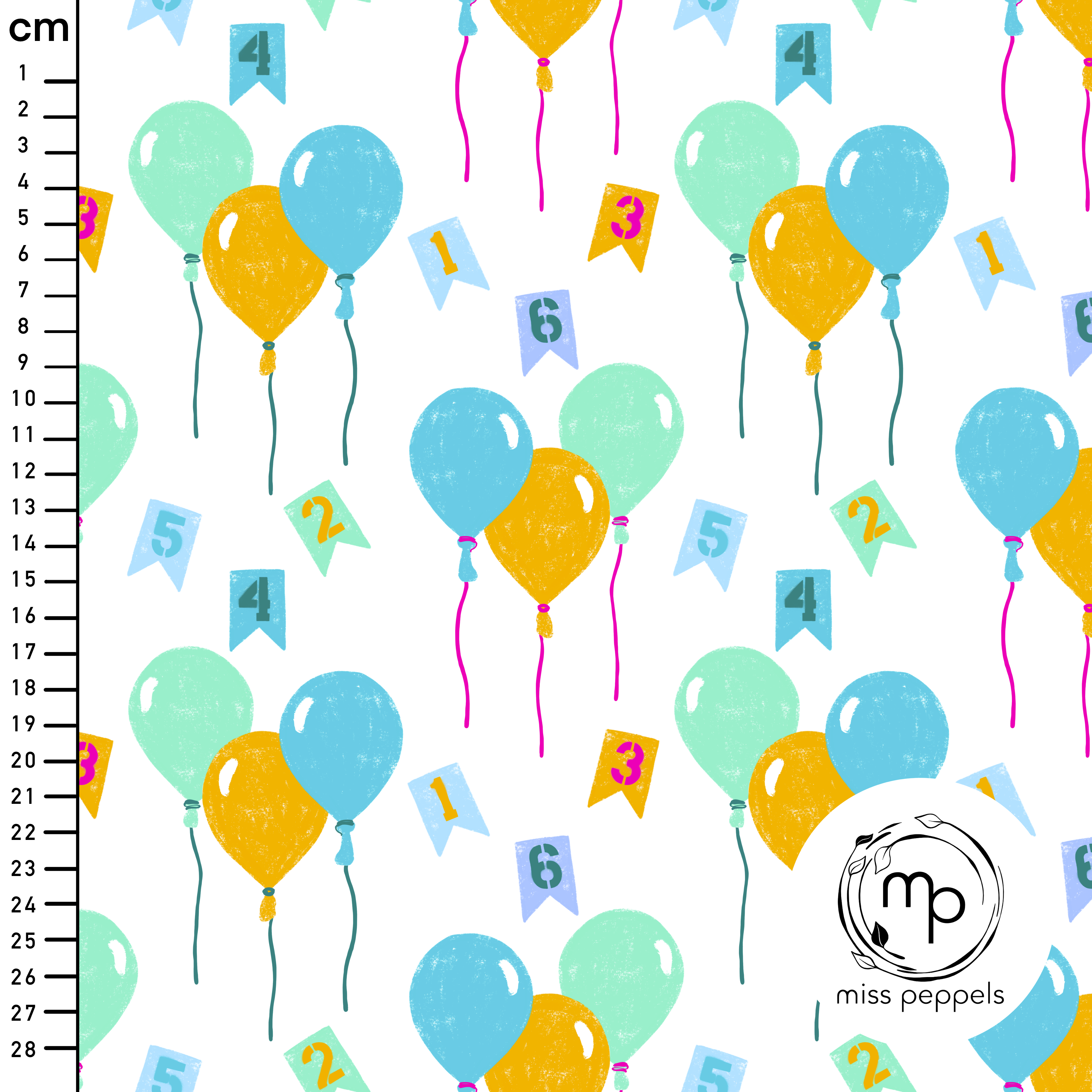 Bio Stoff - Luftballons blau