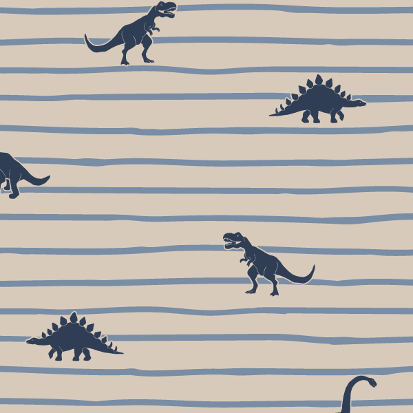 Bio Stoff  - Dino Stripes blau