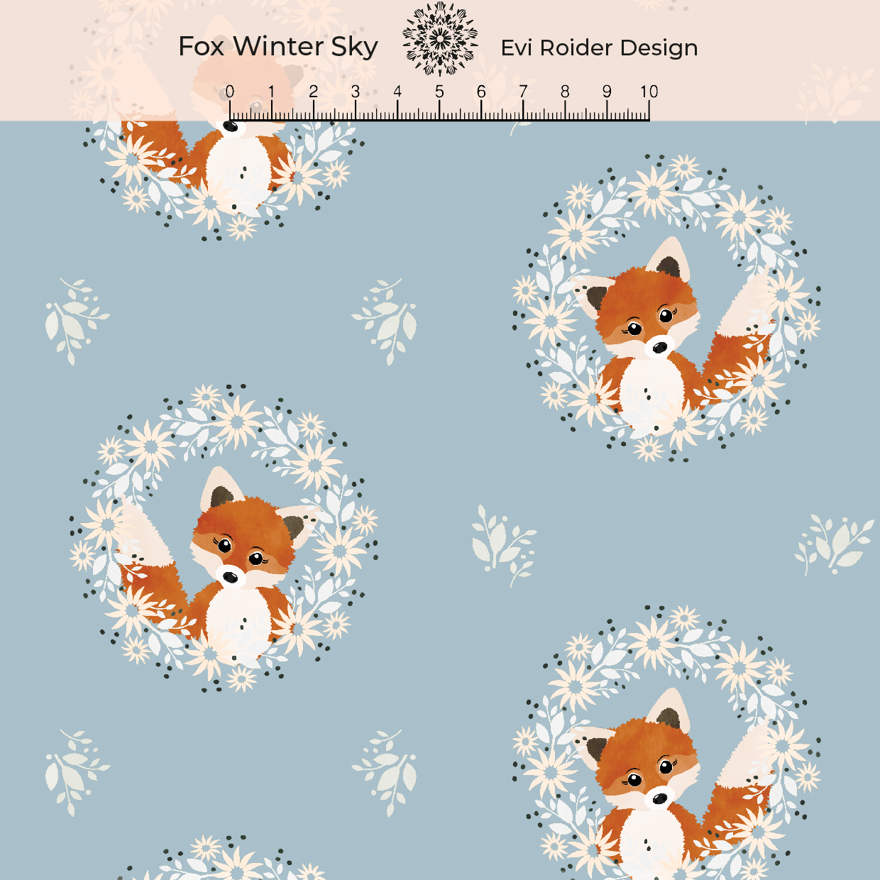 Bio Webware Stoff - Fox Winter Sky - EviRoider, Tiere, Kinder, blau, 100% Bio-Baumwolle Bio Webware Stoff - Fox Winter Sky - EviRoider, Tiere, Kinder, blau, 100% Bio-Baumwolle