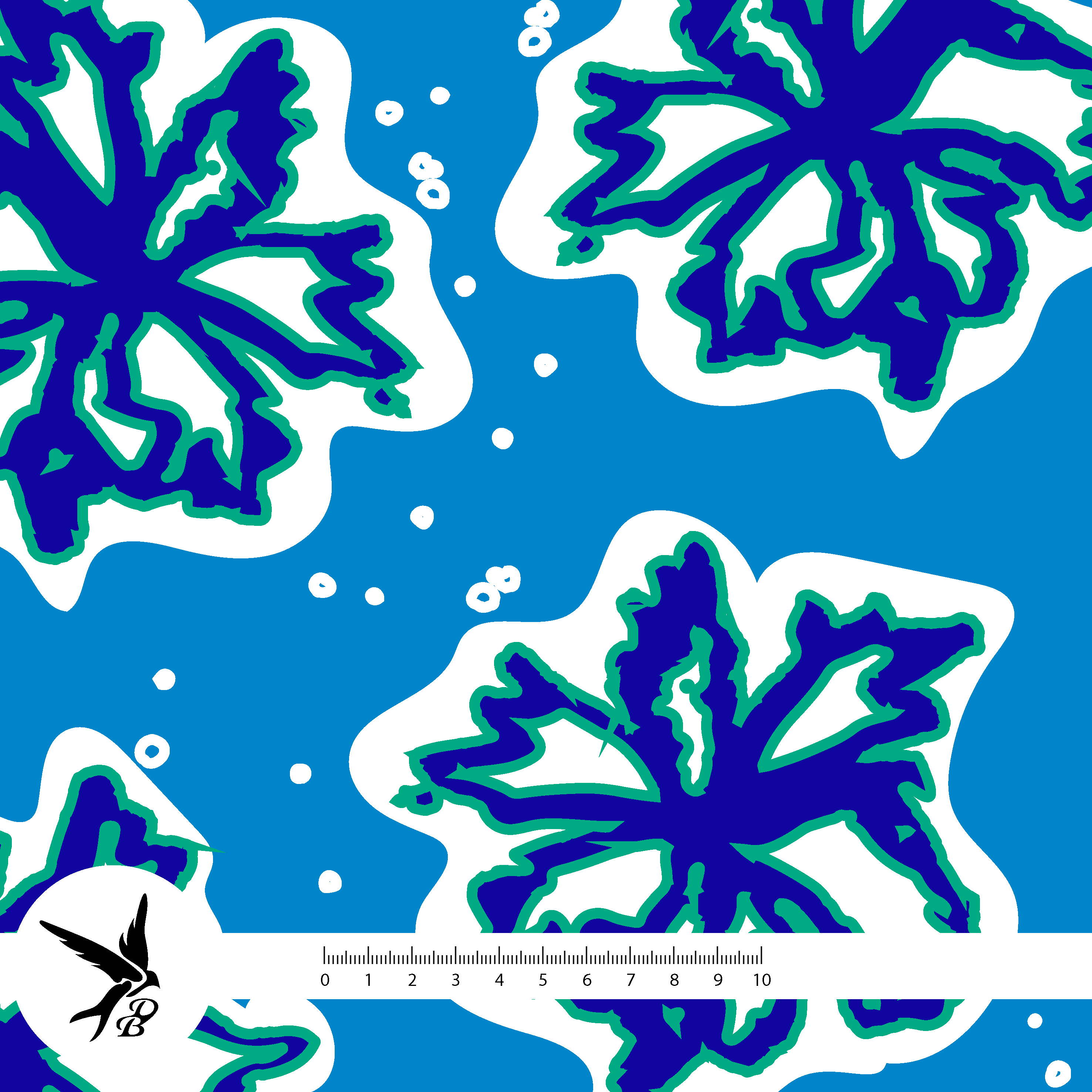 Bio Stoff - Bloom And Shape Blume Blau von Daniela Bonn in blau Bio Stoff - Bloom And Shape Blume Blau von Daniela Bonn in blau