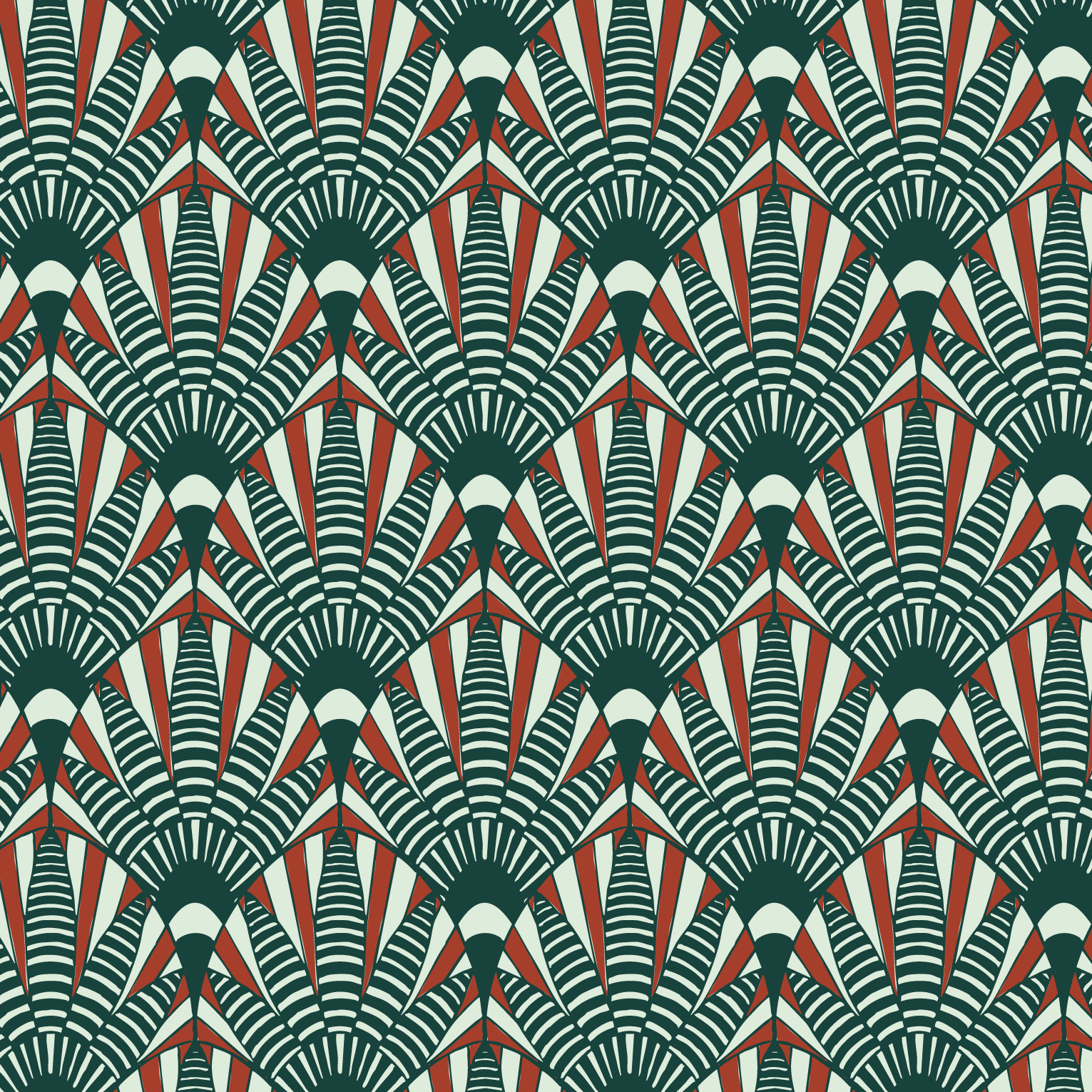 Organic fabric - Nordlicht red