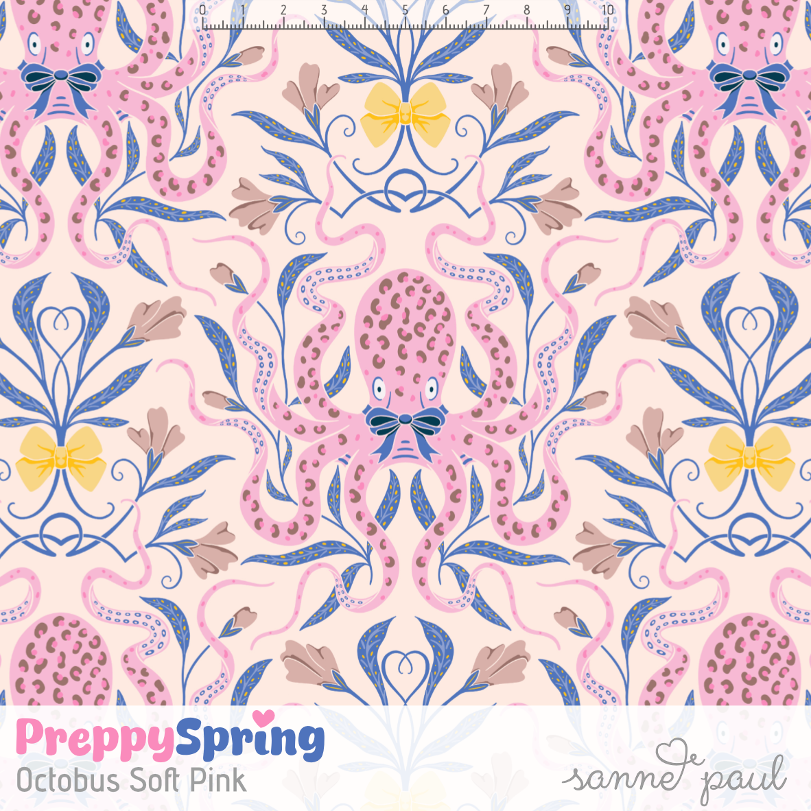 Bio Stoff  - Preppy Spring Octopus soft pink