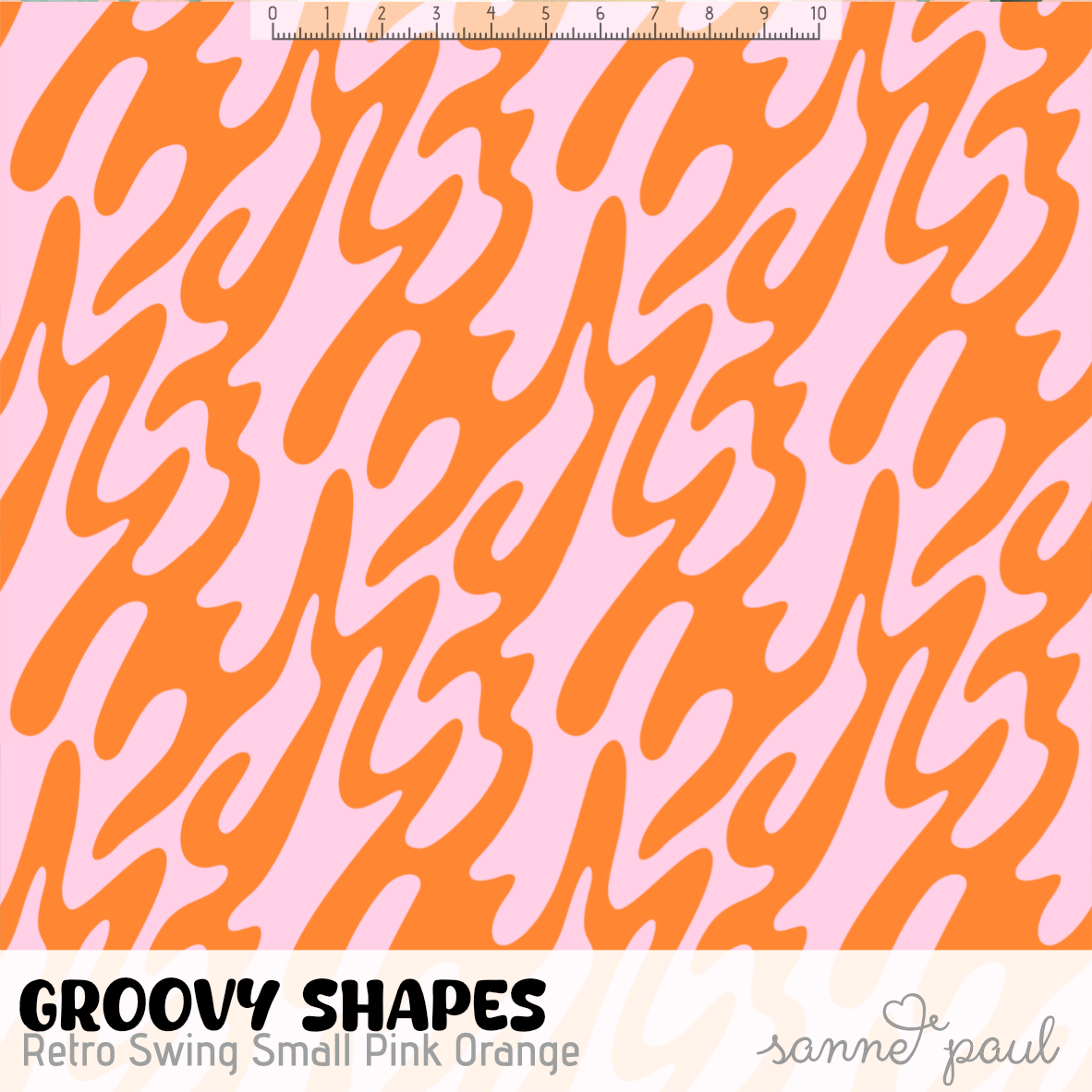 Bio Stoff - Groovy Shapes Retro Swing Small pink, orange