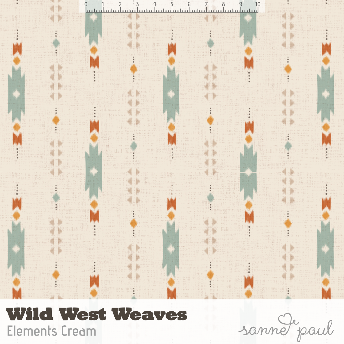 Bio Stoff - Wild West Weaves Elements Cream by Sanne Paul in cream