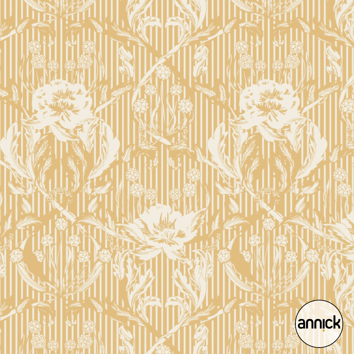 Bio Webware Stoff - Floral Heritage Monochrome Stripes Rasperry Yellow - Annick, beige, Floral & Blumen, Streifen 100% Bio-Baumwolle Bio Webware Stoff - Floral Heritage Monochrome Stripes Rasperry Yellow - Annick, beige, Floral & Blumen, Streifen 100% Bio-Baumwolle
