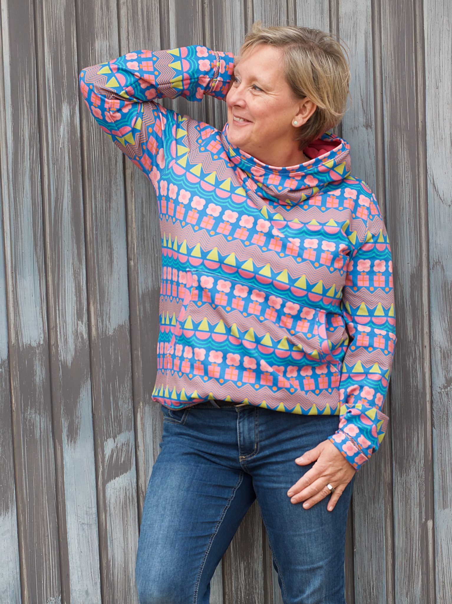 Bio Webware Stoff  - Feinachten Pool - Fummelhummel, blau, Weihnachten, 100% Bio-Baumwolle