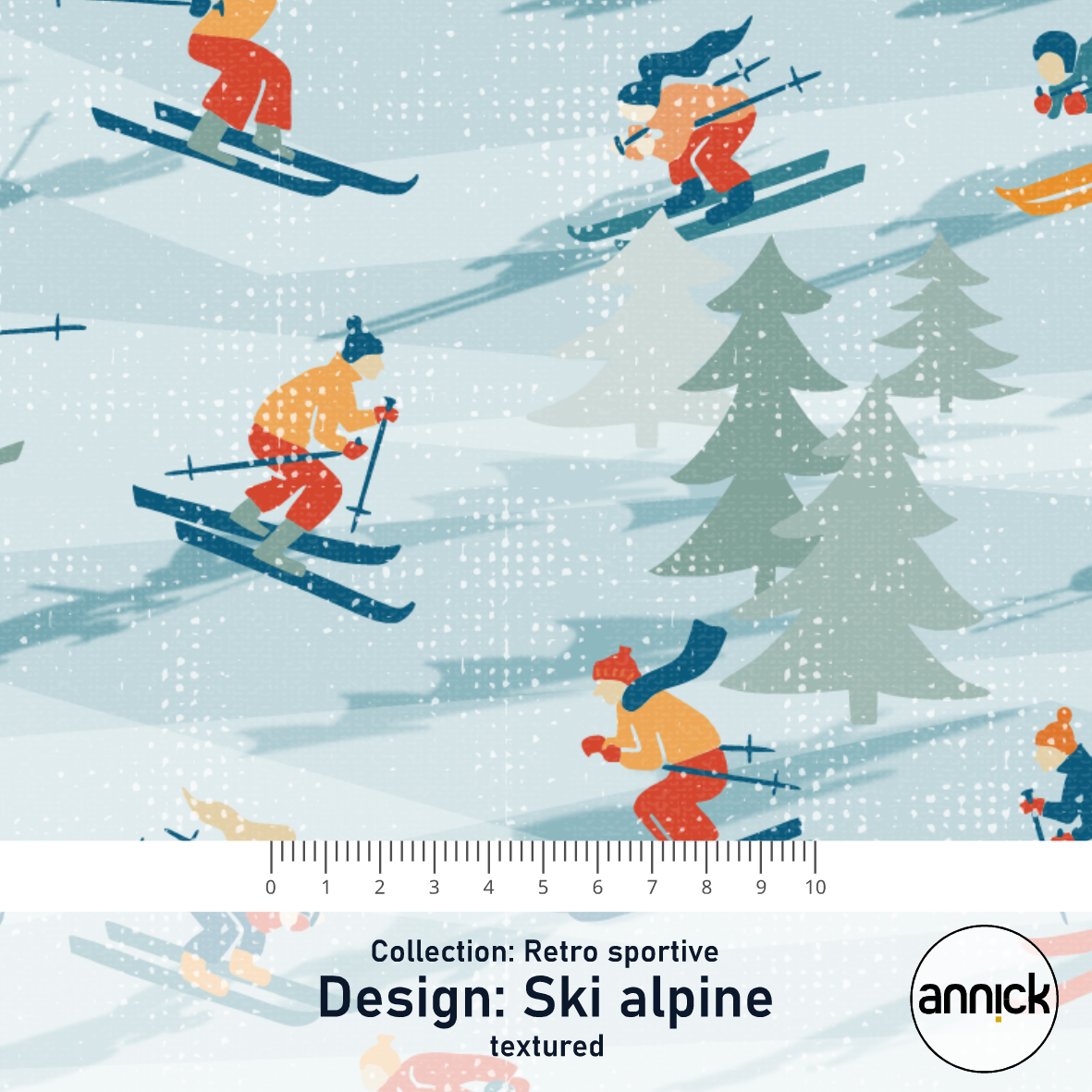 Bio Summersweat Stoff - Retro Ski Alpine Ice Skating Textured - Annick, Winter, Sport, blau, Breite 150 cm Bio Summersweat Stoff - Retro Ski Alpine Ice Skating Textured - Annick, Winter, Sport, blau, Breite 150 cm