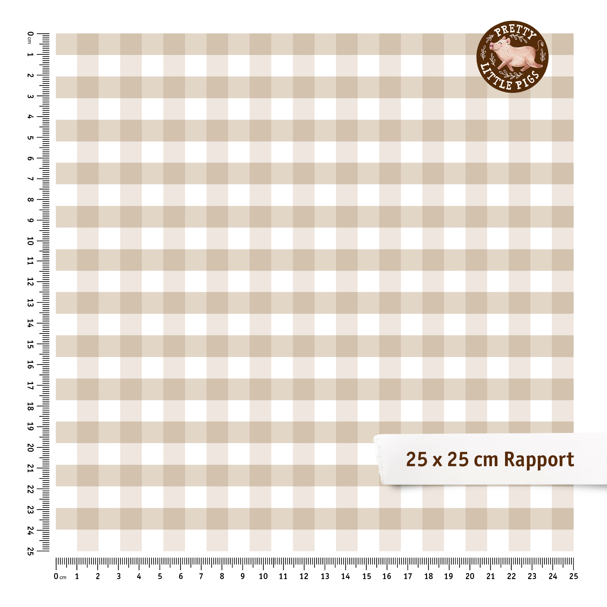 Organic Fabric  - Süße Abenteuer Vichykaros beige