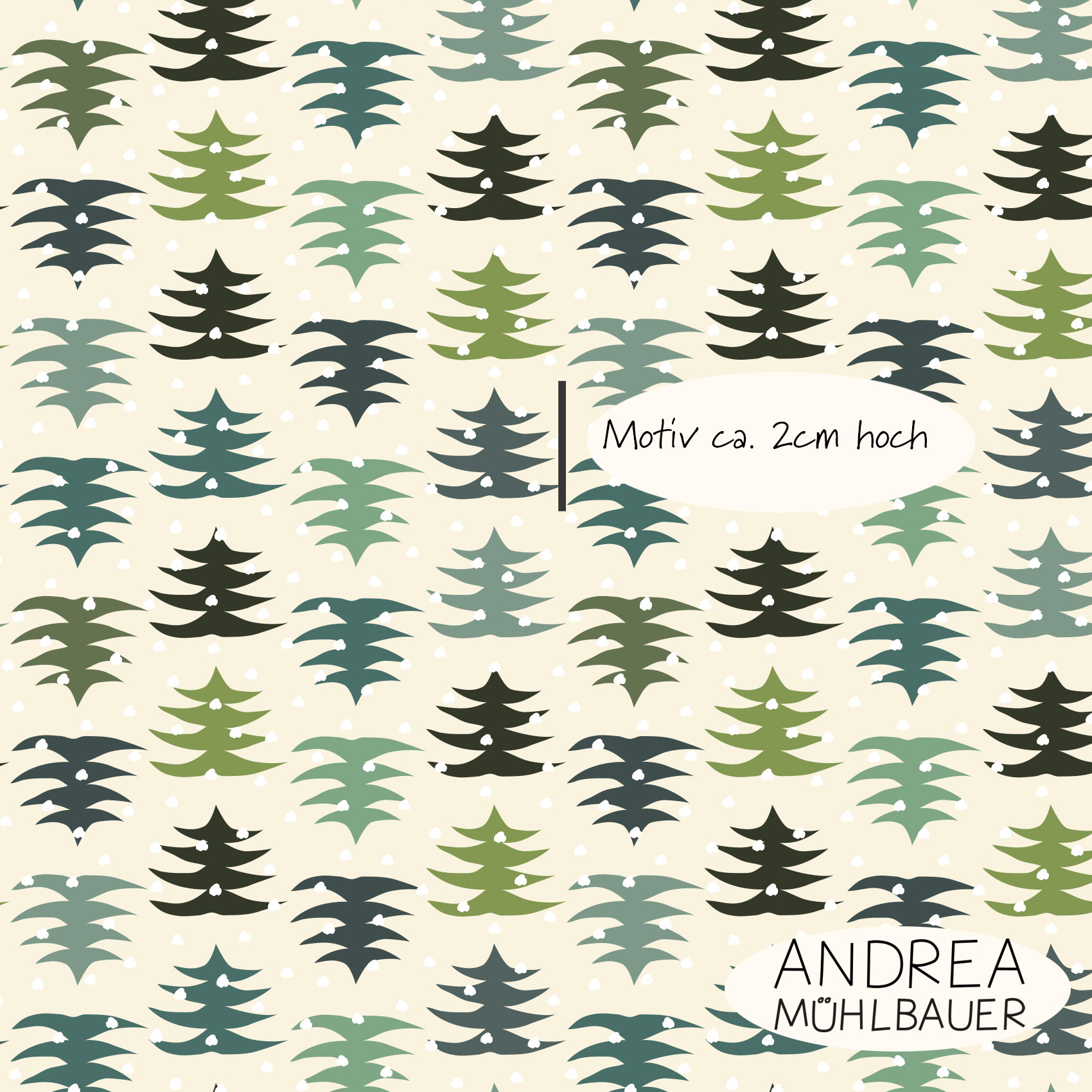 Bio Webware Stoff - Christmas in the Forest Trees Small - AndreaMuehlbauer, creme, Bäume & Palmen, 100% Bio-Baumwolle Bio Webware Stoff - Christmas in the Forest Trees Small - AndreaMuehlbauer, creme, Bäume & Palmen, 100% Bio-Baumwolle