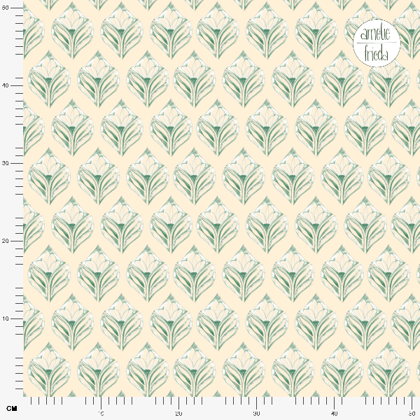 Bio Stoff  - Blooming Tiles Emerald