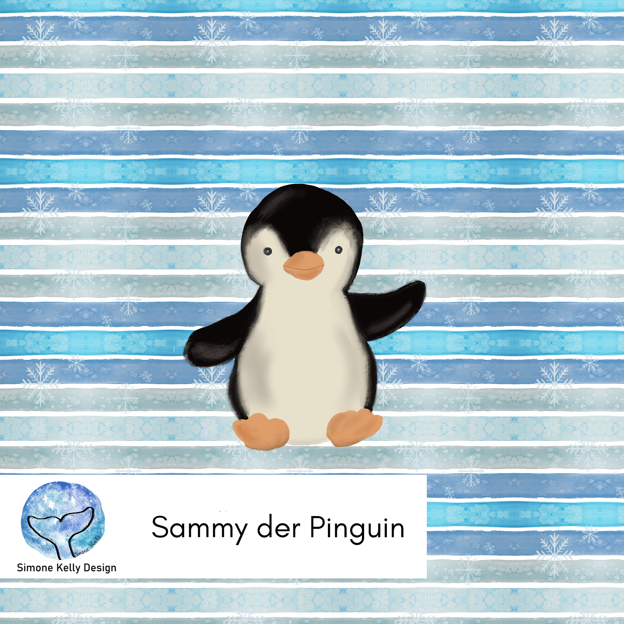 50 cm Panel Sammy der Pinguin