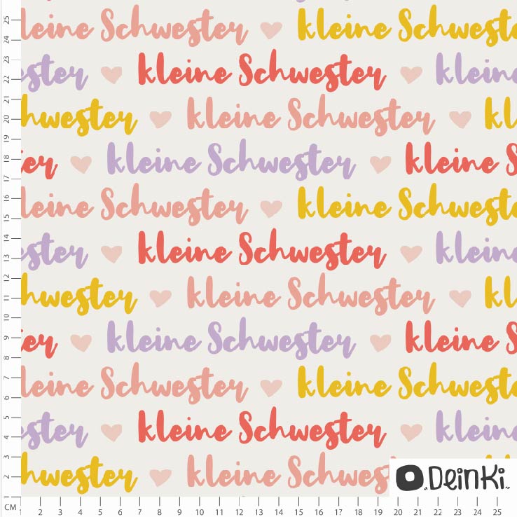 Bio Webware Stoff - Geschwister Kleine Schwester - Deinki, creme, Buchstaben & Zahlen, 100% Bio-Baumwolle Bio Webware Stoff - Geschwister Kleine Schwester - Deinki, creme, Buchstaben & Zahlen, 100% Bio-Baumwolle