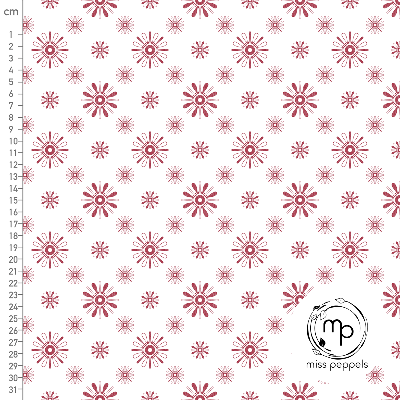 Bio Fabric - Scandi Ornaments red