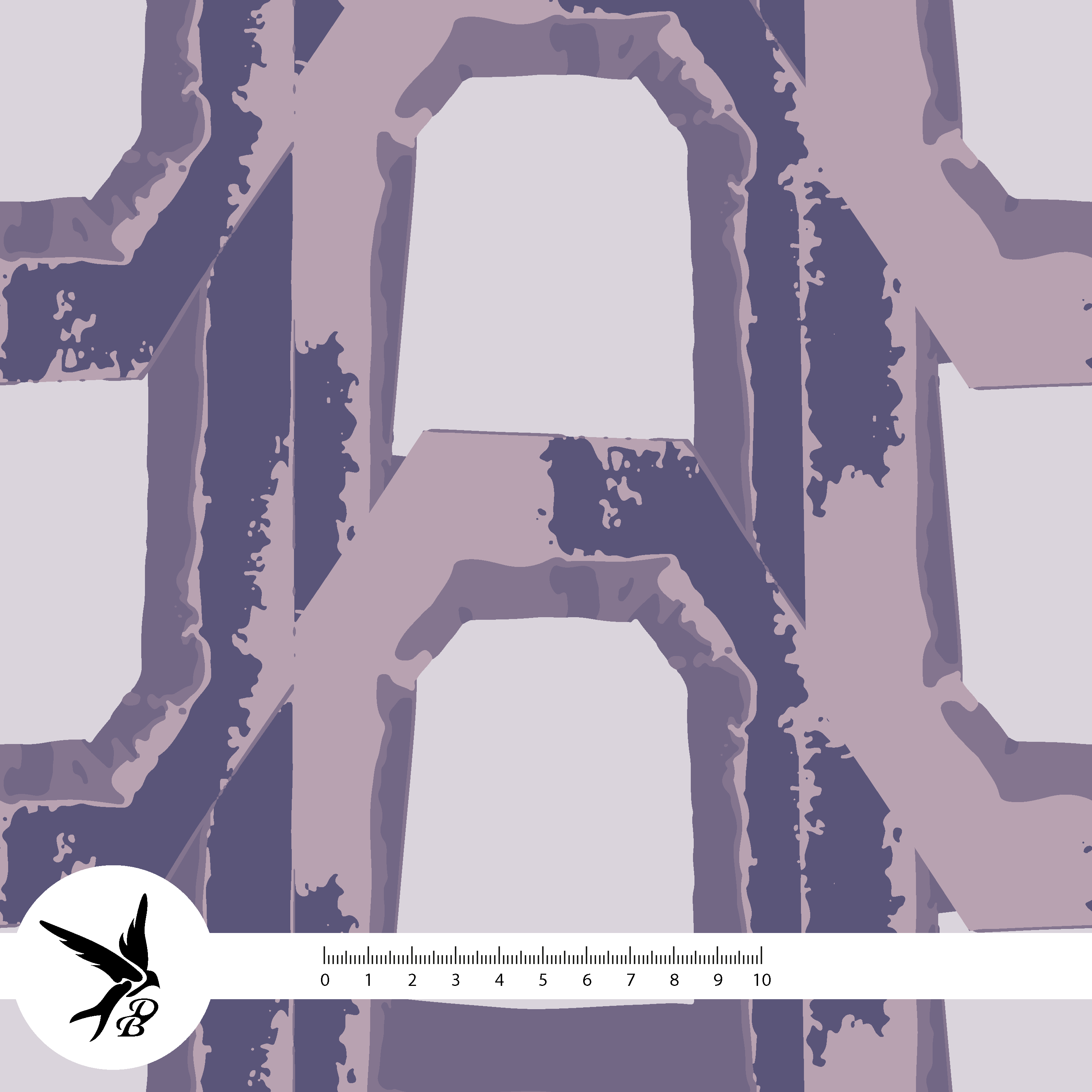 Bio Fabric - Abstract Wildness Check purple, large