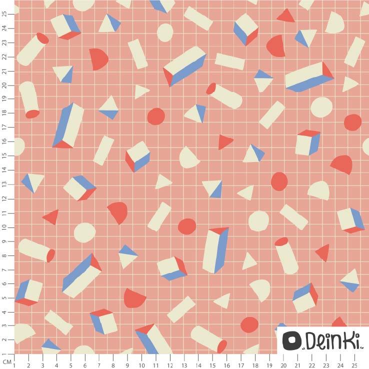 Bio Stoff  - Its Geometry Time Rosa - Deinki, rosa Kinder, Gegenstände