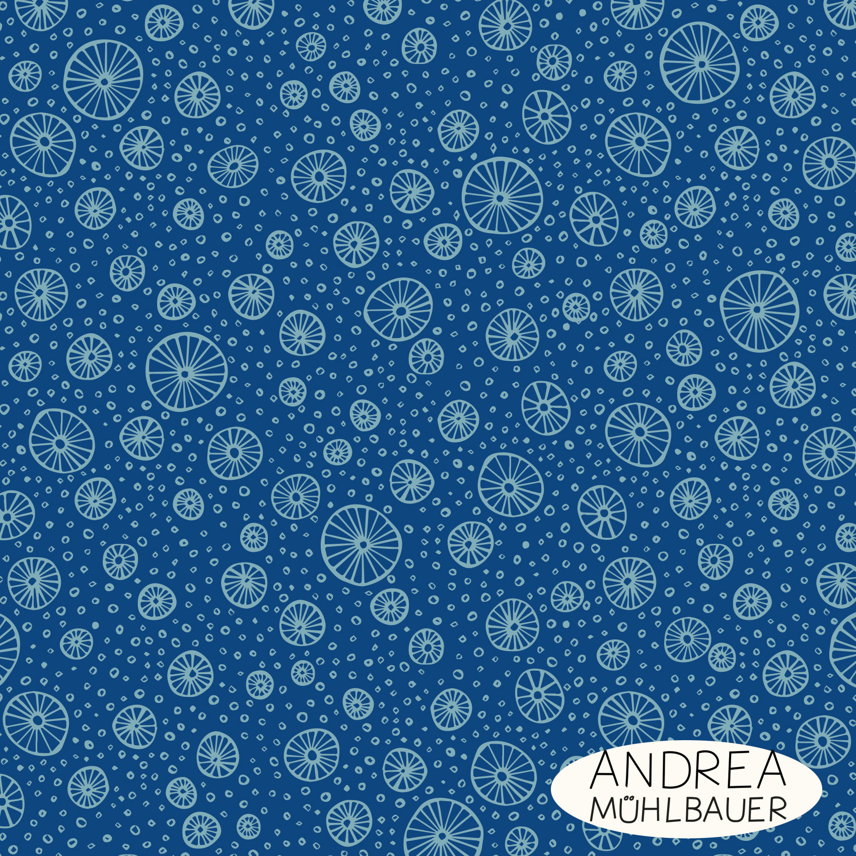 Bio Fabric - Underwater Blue by Andrea Muehlbauer in blue