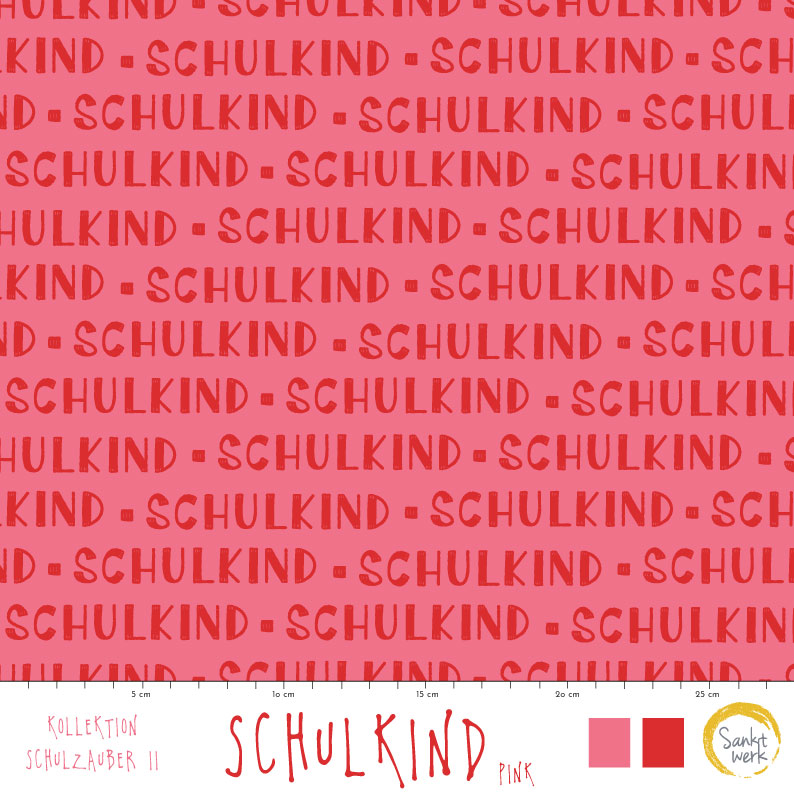 Bio Stoff - Schulkind Pink von Sanktwerk in pink