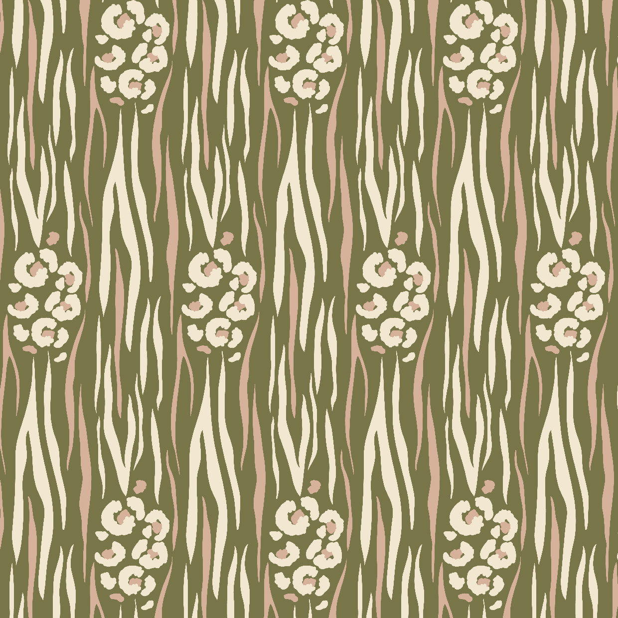 Bio Webware Stoff  -  Wild Mix  - EviRoiderDesign, Tierfellmuster, grün, 100% Bio-Baumwolle