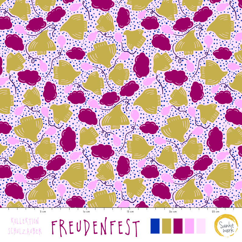 Bio Stoff  - Freudenfest - Sanktwerk, lila, Floral & Blumen