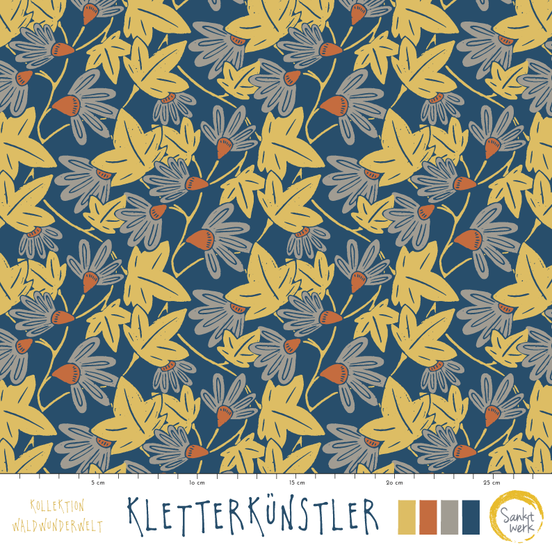 Organic Fabric - Kletterkuenstler by Sanktwerk in blue