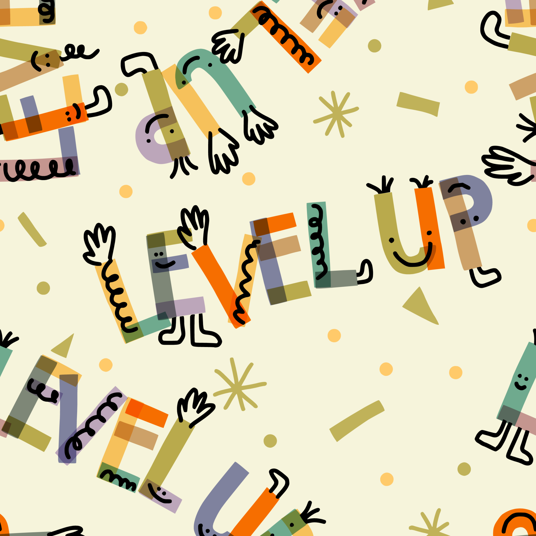 Organic fabric -  Kids Day Level Up multicolor