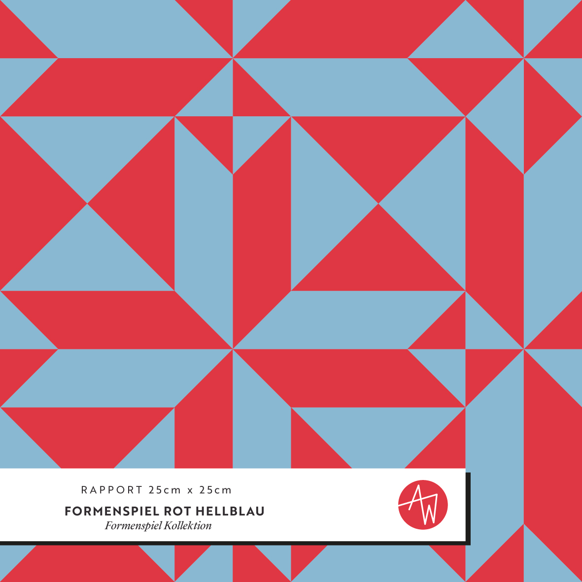 Bio Stoff - Formenspiel Dreiecke Rot Hellblau von Alexandra Weise in rot, blau Bio Stoff - Formenspiel Dreiecke Rot Hellblau von Alexandra Weise in rot, blau