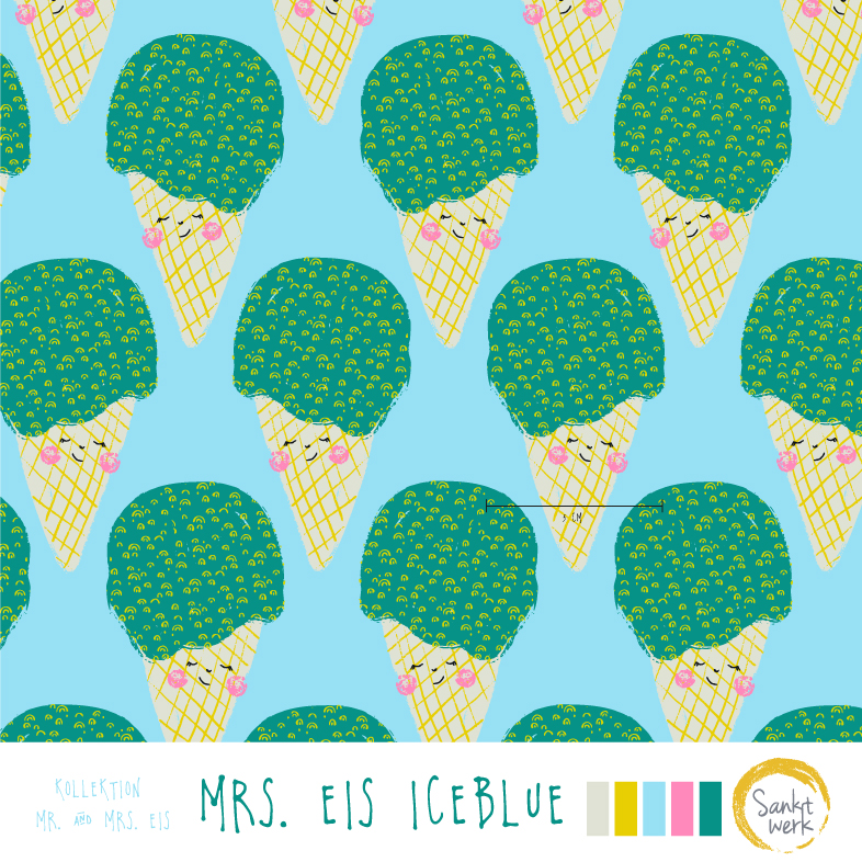 Bio Stoff  -  Mrs. Eis  - Sanktwerk, Sommer, Essen, blau