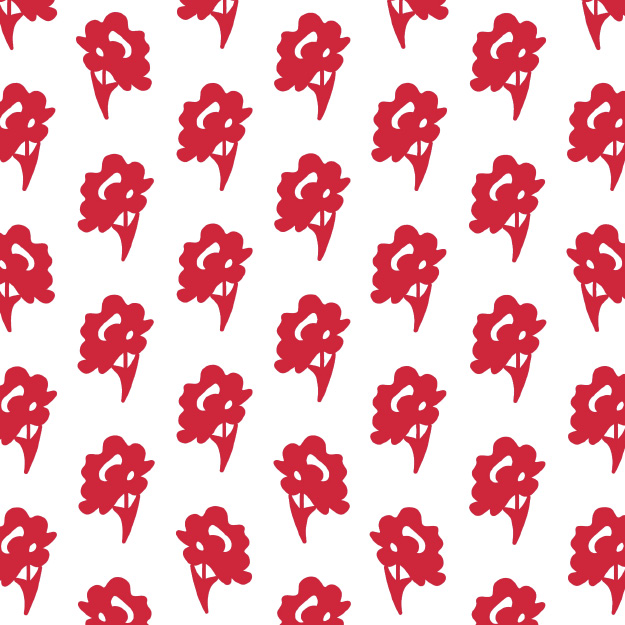 Bio Stoff - Frühjahresblumen rot