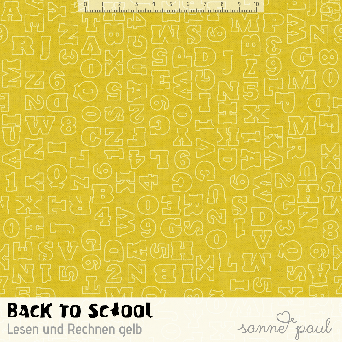 Bio Stoff - Back To School Lesen Und Rechnen Gelb von Sanne Paul in gelb